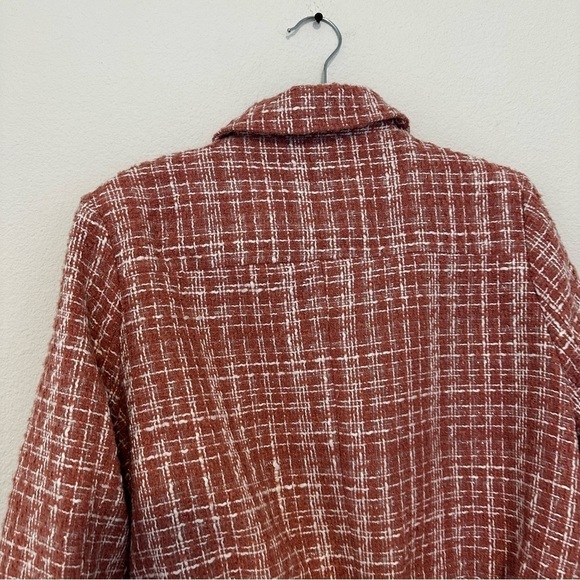 Walter Baker Nelly Tweed Buttoned Jacket Pink White Size Large Women’s Collared - Picture 8 of 12